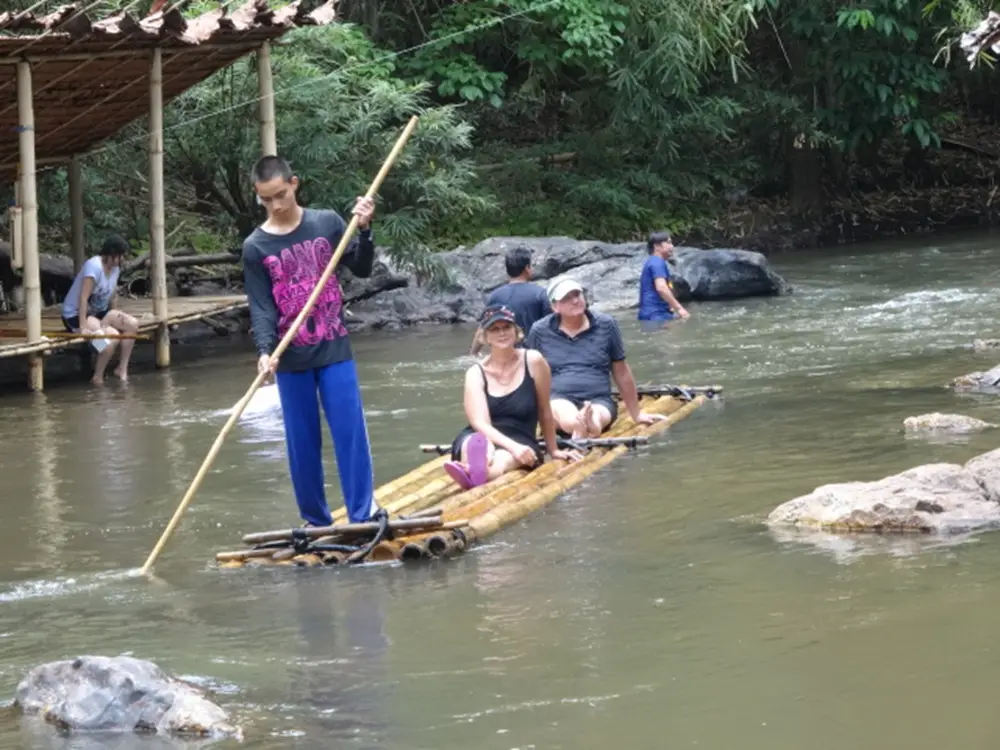 Chiang Mai Elephant Observation, Waterfall Trek & Bamboo Rafting Adventure görseli 2