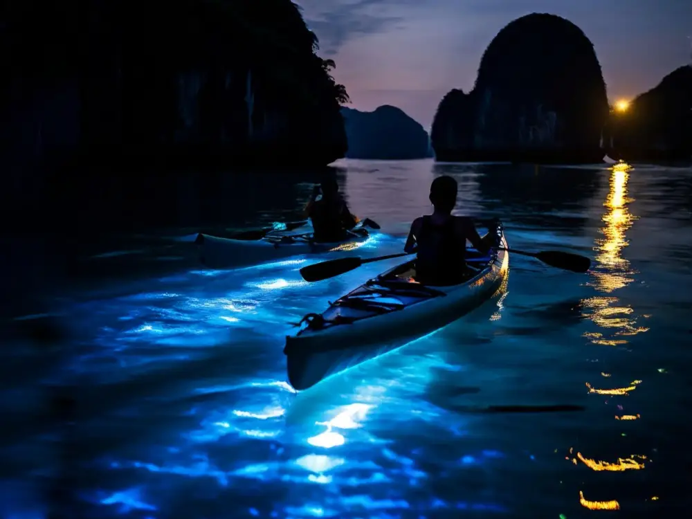 Cat Ba Night Kayaking Experience with Bioluminescent Plankton in Lan Ha Bay รูปที่ 1