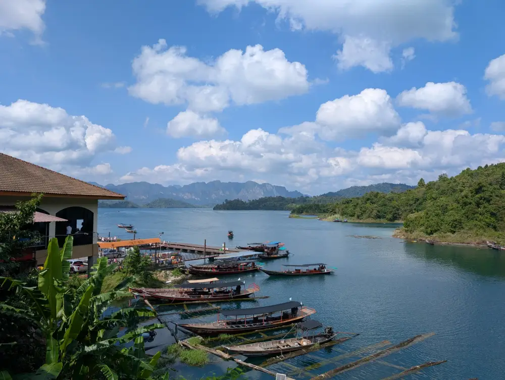 Cheow Lan Lake Scenic Longtail Boat Tour Khao Sam Kloe & Floating Raft House Experience image 2