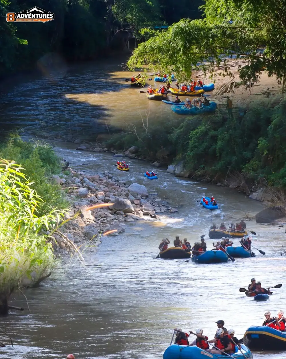 8 Adventures Chiang Mai 8 km Family Whitewater Rafting görseli 2