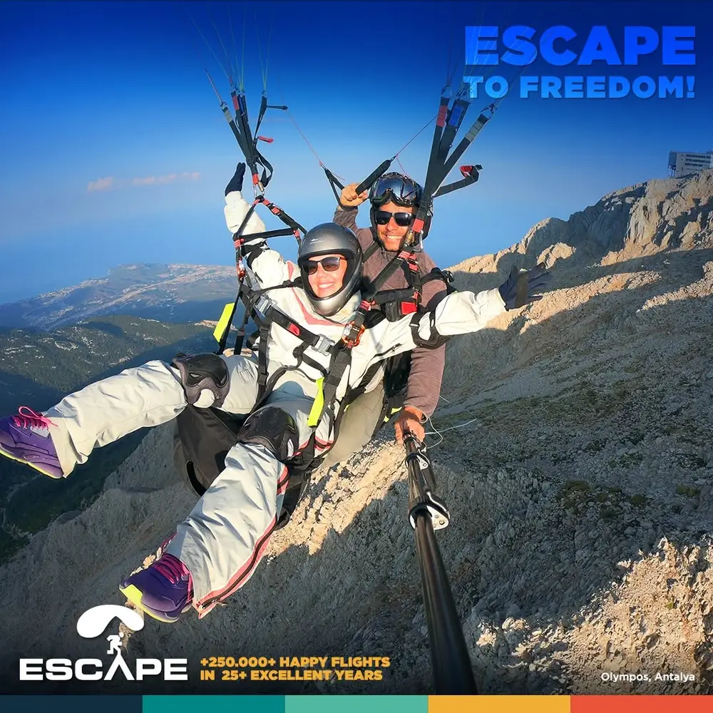 Kemer Tandem Paragliding from 2,365m Tahtali Mountain with Escape Adventures image 2