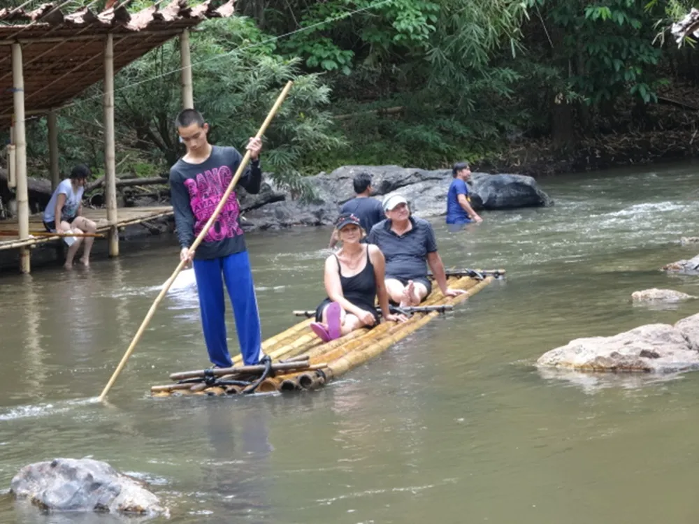 Chiang Mai Elephant Observation, Waterfall Trek & Bamboo Rafting Adventure image 2