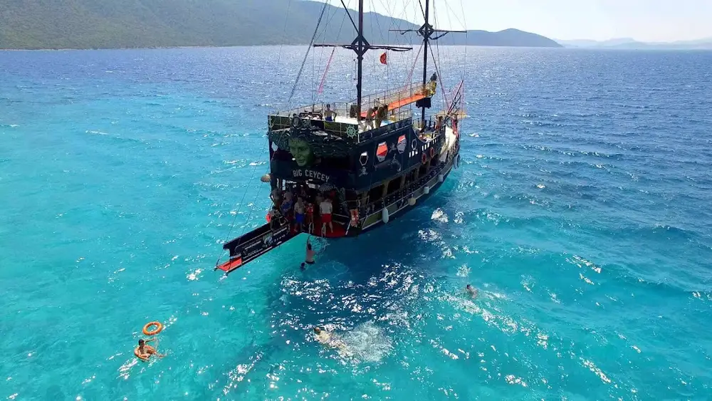Big CeyCey Bodrum Pirate Boat Tour | 5 Swim Stops, Lunch and Foam Party image 1