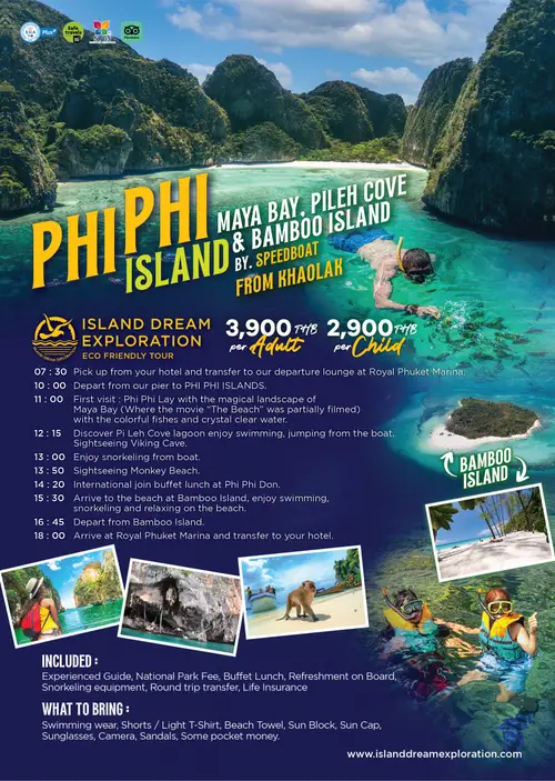 Phi Phi and Bamboo islands by speed boat